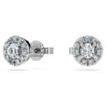 Eternity halo stud earrings Lab-grown diamonds 0.45 ct tw, Round shape, Sterling silver - Image 8