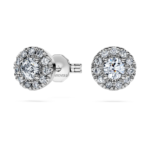 Eternity halo stud earrings Lab-grown diamonds 0.45 ct tw, Round shape, Sterling silver - Image 3