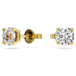 Eternity solitaire stud earrings Lab-grown diamonds 1 ct tw, Round shape, 18K yellow gold - Image 7