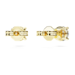 Eternity solitaire stud earrings Lab-grown diamonds 1 ct tw, Round shape, 18K yellow gold - Image 5