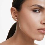 Eternity stud earring Lab-grown diamonds 0.5 ct tw,  Single, Round shape, 18K white gold - Image 2