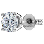 Eternity stud earring Lab-grown diamonds 0.5 ct tw,  Single, Round shape, 18K white gold - Image 7