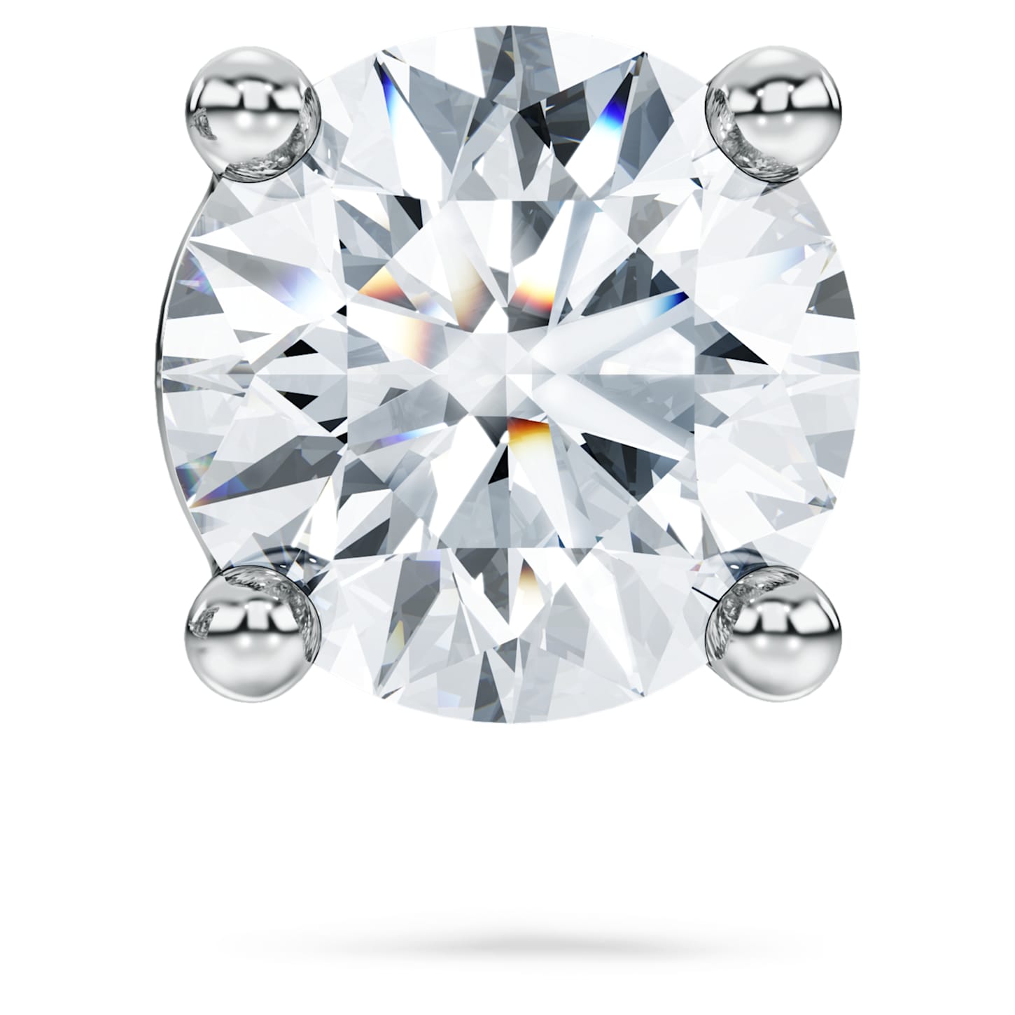 Eternity stud earring Lab-grown diamonds 0.5 ct tw,  Single, Round shape, 18K white gold