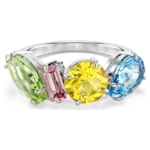 Gema ring Mixed cuts, Multicoloured, Rhodium plated - Image 6
