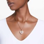 Hyperbola pendant Crystal pearl, Heart, White, Gold-tone plated - Image 2