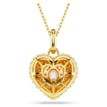 Hyperbola pendant Crystal pearl, Heart, White, Gold-tone plated - Image 5