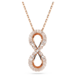 Hyperbola pendant Infinity, White, 18K rose gold finish