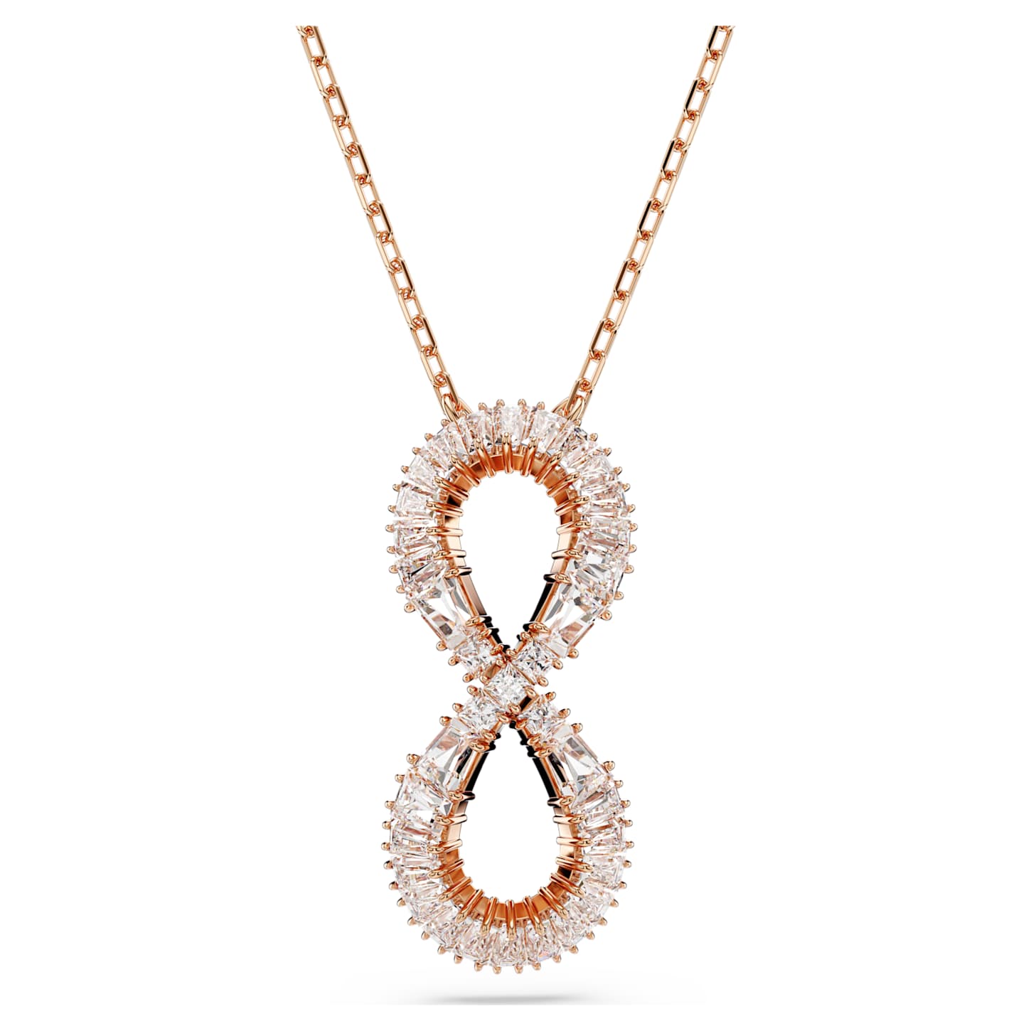 Hyperbola pendant Infinity, White, 18K rose gold finish