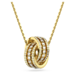 Hyperbola pendant Intertwined circles, White, 18K gold finish - Image 4