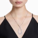 Hyperbola pendant Mixed cuts, Infinity, White, Rhodium plated - Image 2