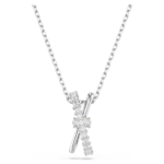 Hyperbola pendant Mixed cuts, Twist, White, Rhodium plated