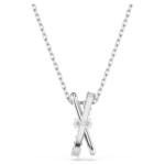 Hyperbola pendant Mixed cuts, Twist, White, Rhodium plated - Image 5