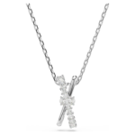 Hyperbola pendant Mixed cuts, Twist, White, Rhodium plated - Image 6