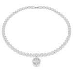 Idyllia charm Mixed cuts, Pearl-coloured coating, Heart, White, Rhodium plated - Image 7