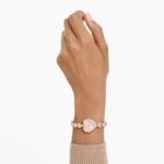 Idyllia Heart watch Crystal bracelet, Pink, Gold-tone finish - Image 2
