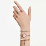 Idyllia Heart watch Crystal bracelet, Pink, Gold-tone finish - Image 7