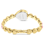Idyllia Heart watch Crystal bracelet, Pink, Gold-tone finish - Image 4