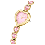 Idyllia Heart watch Crystal bracelet, Pink, Gold-tone finish - Image 5