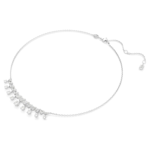 Idyllia necklace Mixed cuts, Snowflake, White, Rhodium plated - Image 3