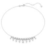 Idyllia necklace Mixed cuts, Snowflake, White, Rhodium plated - Image 6