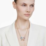 Idyllia pendant and brooch Mixed cuts, Pavé, Butterfly, Multicoloured, 18K gold finish - Image 2
