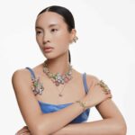 Idyllia pendant and brooch Mixed cuts, Pavé, Butterfly, Multicoloured, 18K gold finish - Image 7