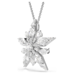 Idyllia pendant and brooch Star, White, Rhodium plated - Image 3