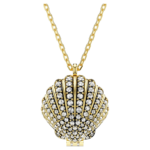 Idyllia pendant Crystal pearl, Shell, White, 18K gold finish - Image 3