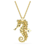 Idyllia pendant Crystal pearls, Seahorse, White, 18K gold finish - Image 5