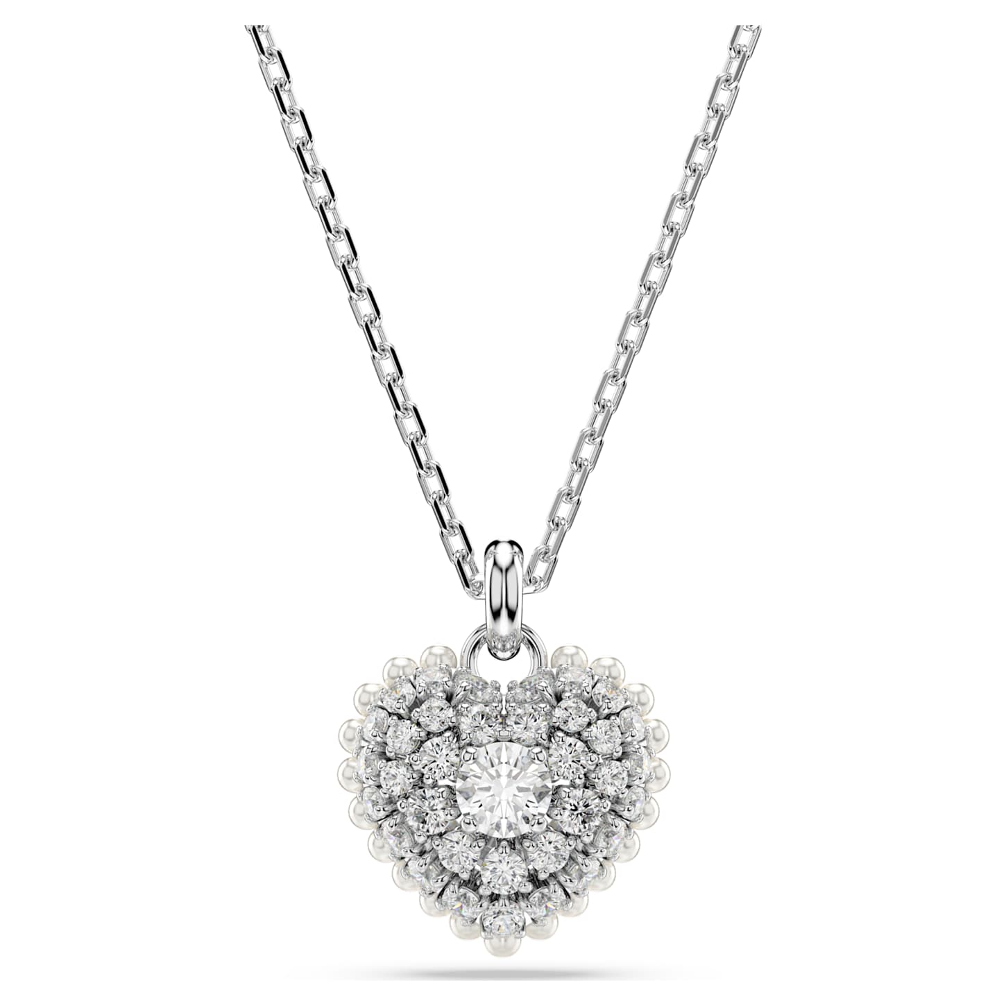 idyllia-pendant-heart-white-rhodium-plated-swarovski-5684386 Idyllia pendant Heart, White, Rhodium plated - Image 1