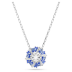 Idyllia pendant Mixed cuts, Flower, Blue, Rhodium plated - Image 6