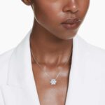 Idyllia pendant Mixed cuts, Snowflake, White, Rhodium plated - Image 2