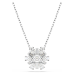 Idyllia pendant Mixed cuts, Snowflake, White, Rhodium plated