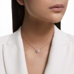 Idyllia pendant Mixed cuts, Sun, Pink, 18K rose gold finish - Image 2