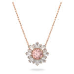 Idyllia pendant Mixed cuts, Sun, Pink, 18K rose gold finish