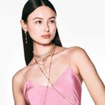 Idyllia pendant Octagon cut, Crystal pearl, Heart, Pink, 18K gold finish - Image 7