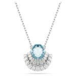 Idyllia pendant Shell, Blue, Rhodium plated