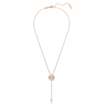 Idyllia Y pendant Crystal pearl, Shell, White, 18K rose gold finish - Image 3