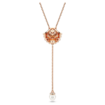 Idyllia Y pendant Crystal pearl, Shell, White, 18K rose gold finish - Image 5