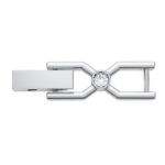 Imber Emily Tennis extender Round cut, Rhodium plated