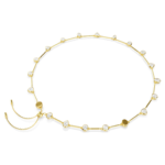 Imber necklace Magnetic closure, Mixed cuts, White, 18K gold finish - Image 7