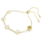 Imber necklace Magnetic closure, Mixed cuts, White, 18K gold finish - Image 8