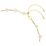 Imber necklace Magnetic closure, Mixed cuts, White, 18K gold finish - Image 4