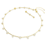 Imber necklace Magnetic closure, Mixed cuts, White, 18K gold finish - Image 5