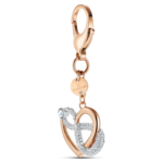 Infinite bag charm Infinity and heart, White, Mixed metal finish - Image 4