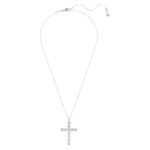 Insigne pendant Mixed cuts, Cross, White, Rhodium plated - Image 3