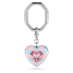 Key ring Heart cut, Heart, Multicolored, Rhodium plated