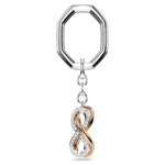 Key ring Infinity, White, Mixed metal finish