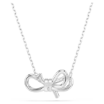 Lifelong pendant Pavé, Bow, White, Rhodium plated - Image 6
