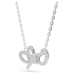 Lifelong pendant Pavé, Bow, White, Rhodium plated - Image 4